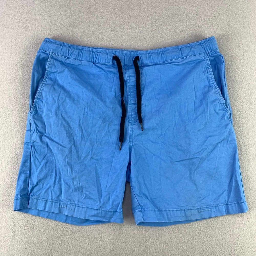 RDI Chino Shorts Mens Medium Blue Casual Stretch Drawstring Cotton Blend